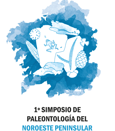 Logo of 1º Simposio de Paleontología del noroeste peninsular. B Moncunill Solé CC BY-NC-ND 4.0