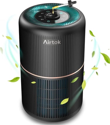 AIRTOK AP0601 Purificador de aire, Purificador aire Para alergias al polen con Esponja Perfumada
