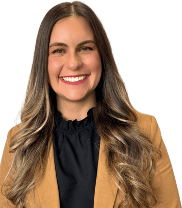 woman wearing a suit with a black shirt and long hair