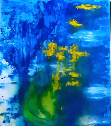 Nacimiento de la luz, peinture abstraite acrylique de Jacqueline Poitevin