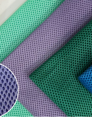 A variety of breathable and lightweight mesh fabrics for sporty custom bag designs.