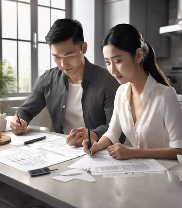 Couple doing tax planning