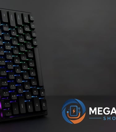 Teclado mecánico compacto RGB con Switches rojos y azules
