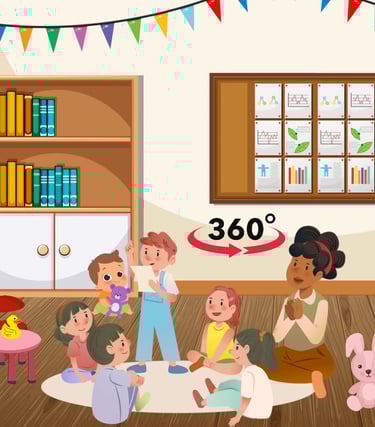 a group of children playing with toys and toys