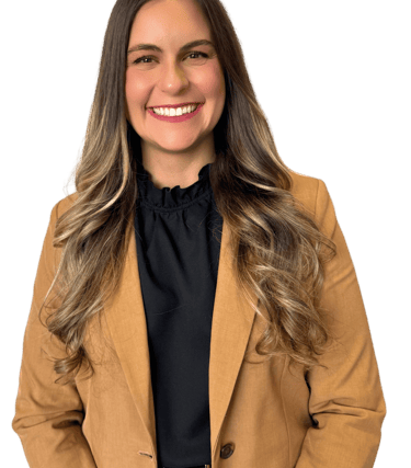 woman wearing a suit with a black shirt and long hair