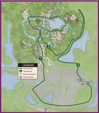 2015 runDisney Jingle Jungle 5K Course Map