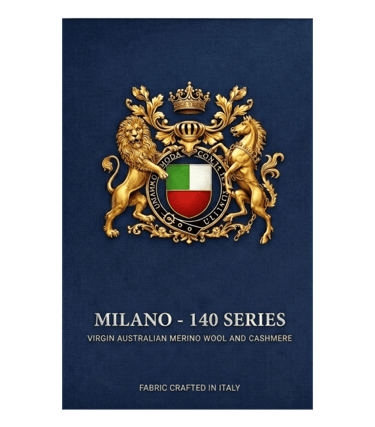 Milano 140 Series luxury fabric made of Italian virgin Australian merino wool and cashmere.