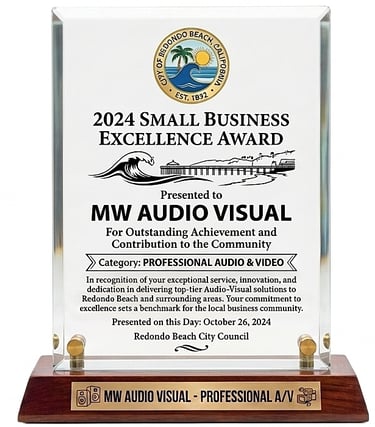 Redondo Beach Business Award 2024 MW Audio Visual