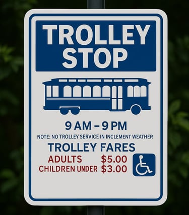 Ogunquit Trolley Sign in Ogunquit Maine