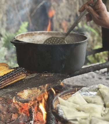 carry, marmite, feu de bois