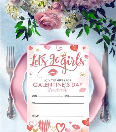 Galentines Day Invitations with Envelope, Galentine’s Day Brunch Invitation