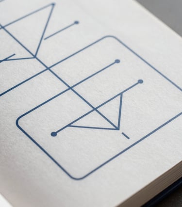 An abstract, minimalist vector diagram of metabolic pathways, clean dark blue lines on a light gray background, high-end textbook style.