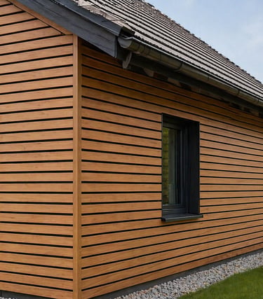 Bardage bois horizontal extérieur – maison moderne