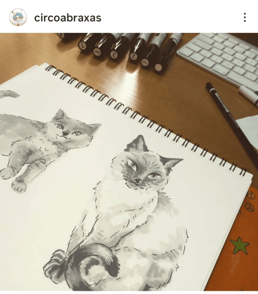 ilustracion de un gato en blanco y negro