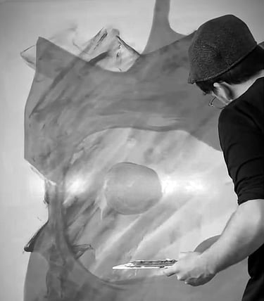 Costanzo Andruetto realizando "Criptido #2"