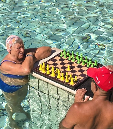 Szachiści w termach Széchenyi