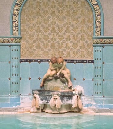 Pomnik w basenie w termach Gellérta