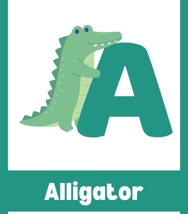 Animal theme abc flashcards