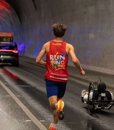 Maratończyk w tunelu w Budapeszcie