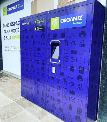 Armário airlocker azul duplo auxiliar empresa condominio locker armario inteligente entrega