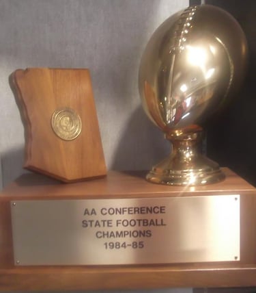 Flag High's 1984 state championship trophy