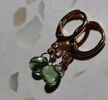boucles d'oreilles améthyste verte