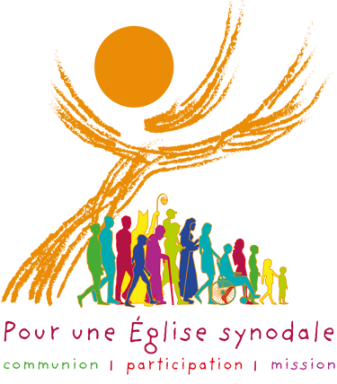 Logo du synode sur la synodalité : un peuple en marche