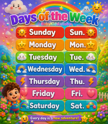 babykidslullaby learn with us Kids’ daily routine printable poster