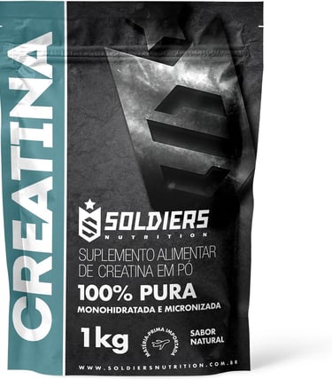 Refil de 1kg Creatina Soldiers Nutrition: o melhor custo por grama e pureza testada.