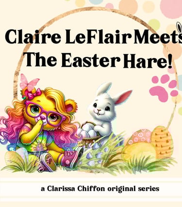 a girl with a bunny in a basket with a basket of eggs