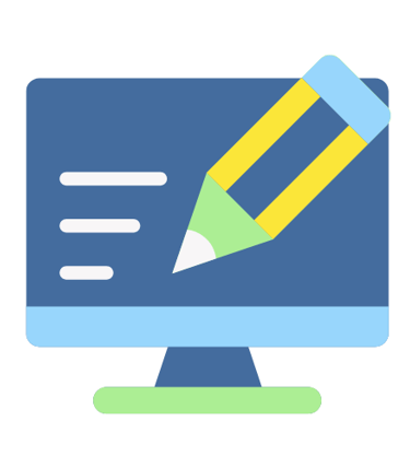 a computer monitor screen with a pencil and pencil on it