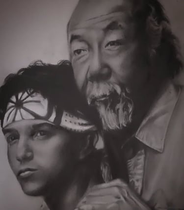 "A Força da Expressão: Desenho realista em Grafite/Carvão. Capturando a alma e a alegria em altíssim