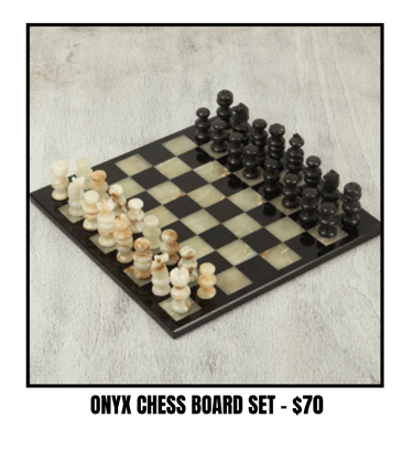 onyx marble chessboard