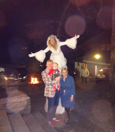 Ice Queen greeting guests at the New Years Eve Celebration in Brienz