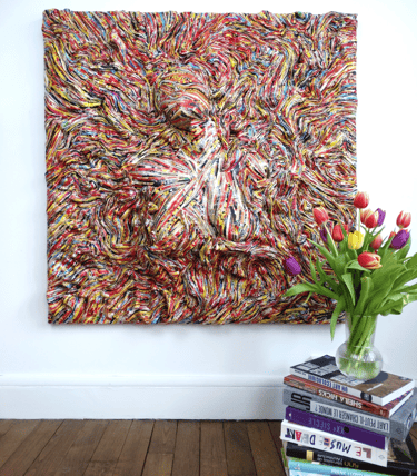 tableau mural en papier recyclé Hélène Siellez