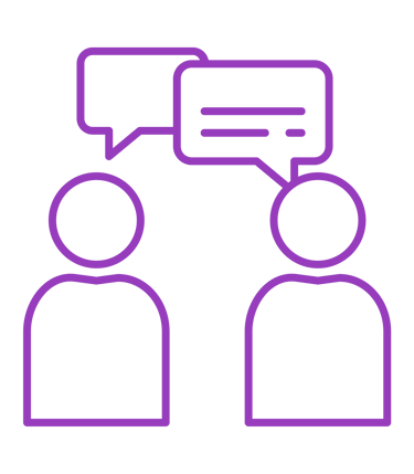 Deux personnes en train de discuter
