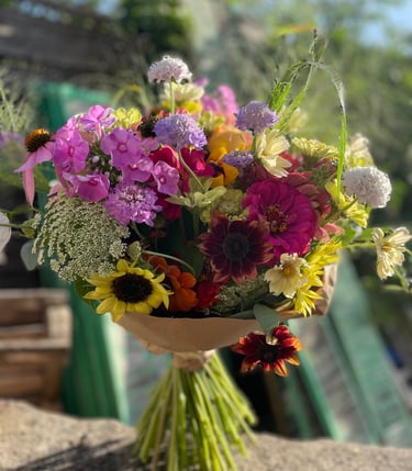 bouquet fleurs fraîches biologiques de saison slowflower floriculture ardeche