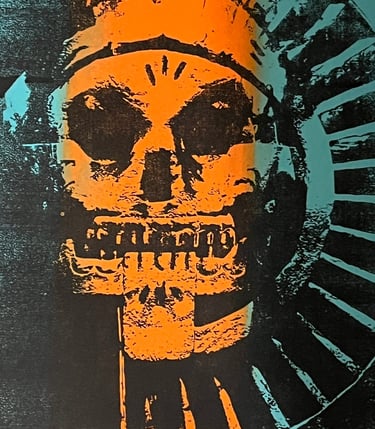 Screen print - Day of the Dead selfie