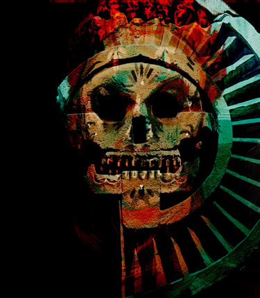 Digital collage - Day of the Dead selfie