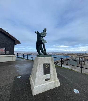 memorial to the lifeboat men outside the lifeboat station in Hoylake