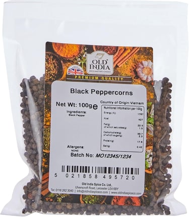 a bag of black peppercorn peppercorn
