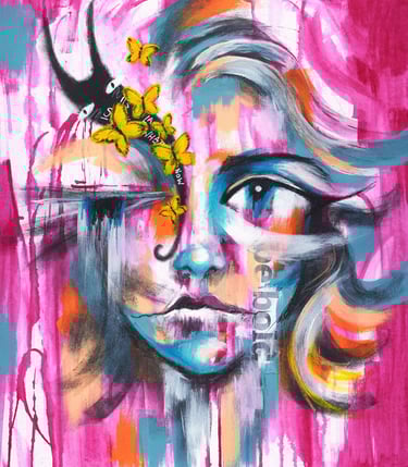 Never Too Late Doubt Painting part of the Doubt Painting Series by Tara Roskell