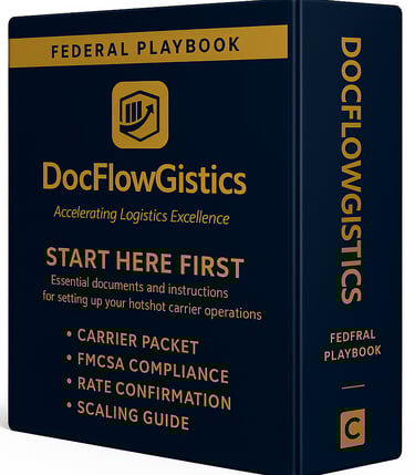 Federal Compliance Binder with DOT & FMCSA forms for Hotshot and Box Truck carriers 