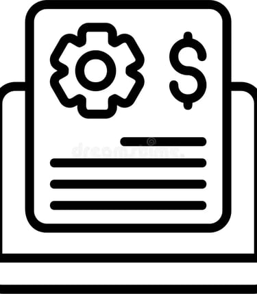 a document with a dollar sign and a dollar sign