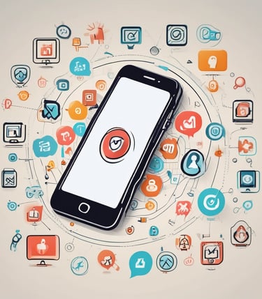 A person is holding a smartphone displaying a social media app with subscriber count. The screen shows 1,460,000 subscribers and features a red and white interface. The background is blurred with a crowd of people, suggesting an outdoor or public setting.