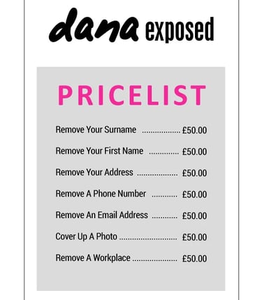 Exposure Removal Pricelist