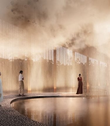 High-fashion model with exclusive styling in artistic setting