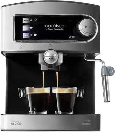 Cecotec Cafetera Express Manual Power Espresso 20. 850 W, Presión 20 Bares, Depósito de 1,6L