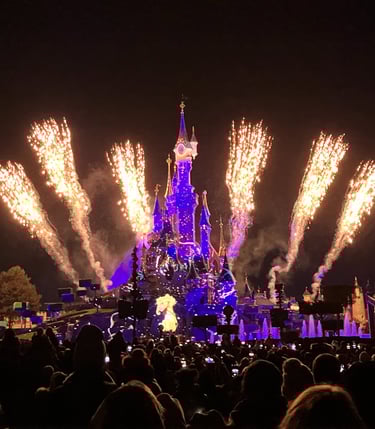 New Year going off at Disneyland Paris, Euro Disney firework show