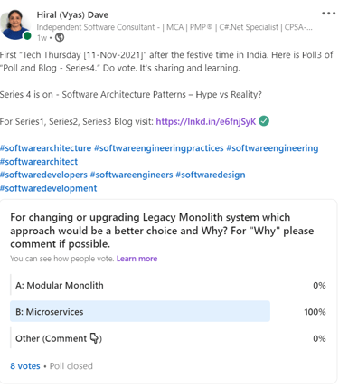 hiralvyasdave.com - Poll3 Result, part of Poll and Blog-Series4